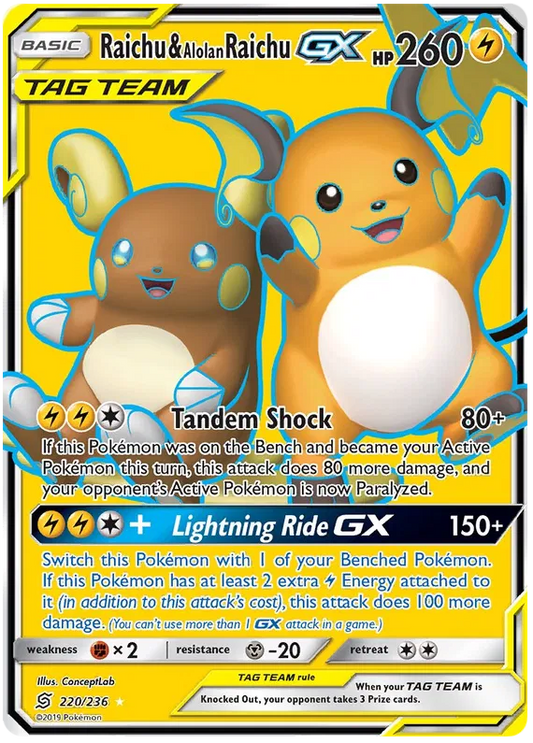 Raichu & Alolan Raichu GX 220/236 Unified Minds