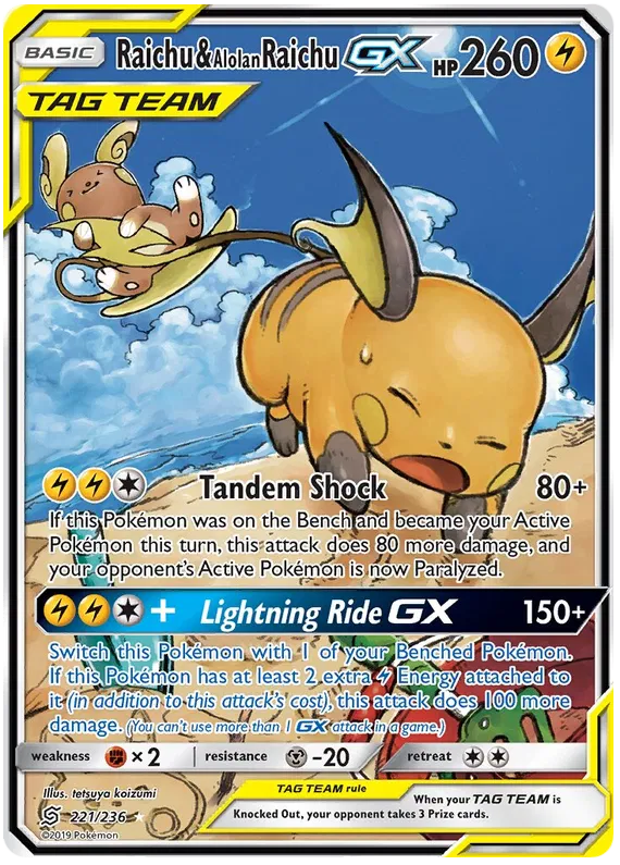 Raichu & Alolan Raichu GX 221/236 Unified Minds
