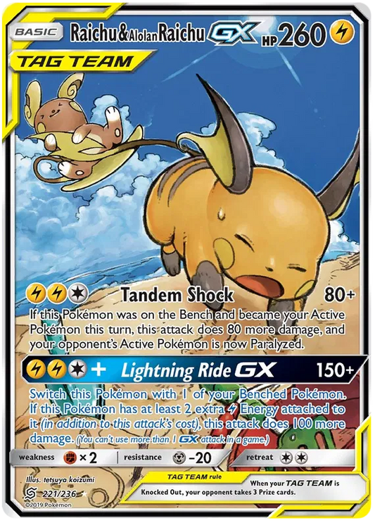 Raichu & Alolan Raichu GX 221/236 Unified Minds