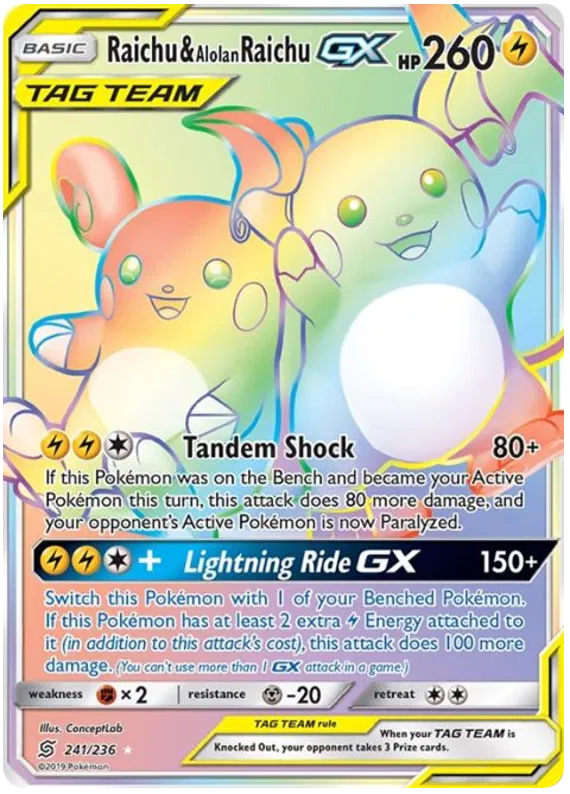 Raichu & Alolan Raichu GX 241/236 Unified Minds