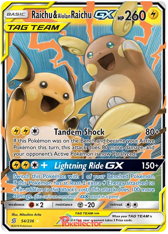 Raichu & Alolan Raichu GX 54/236 Unified Minds