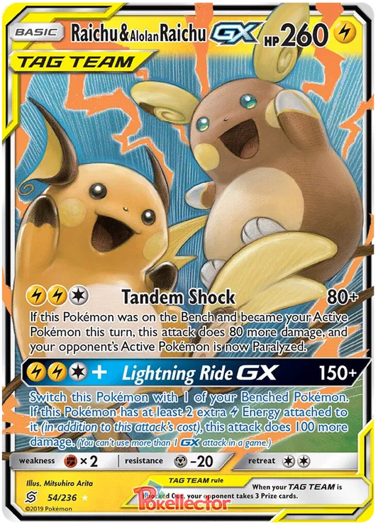 Raichu & Alolan Raichu GX 54/236 Unified Minds