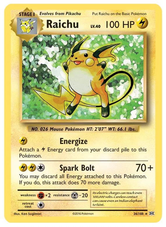 Raichu 36/108 Evolutions Holo