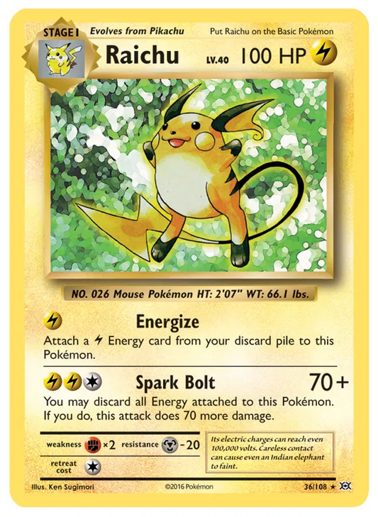 Raichu 36/108 Evolutions Holo