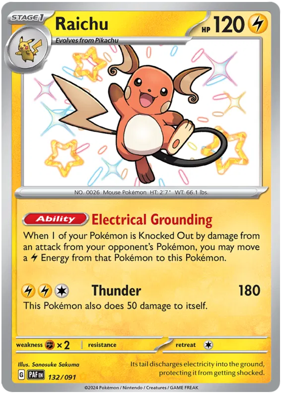 Raichu 132/091 Paldean Fates