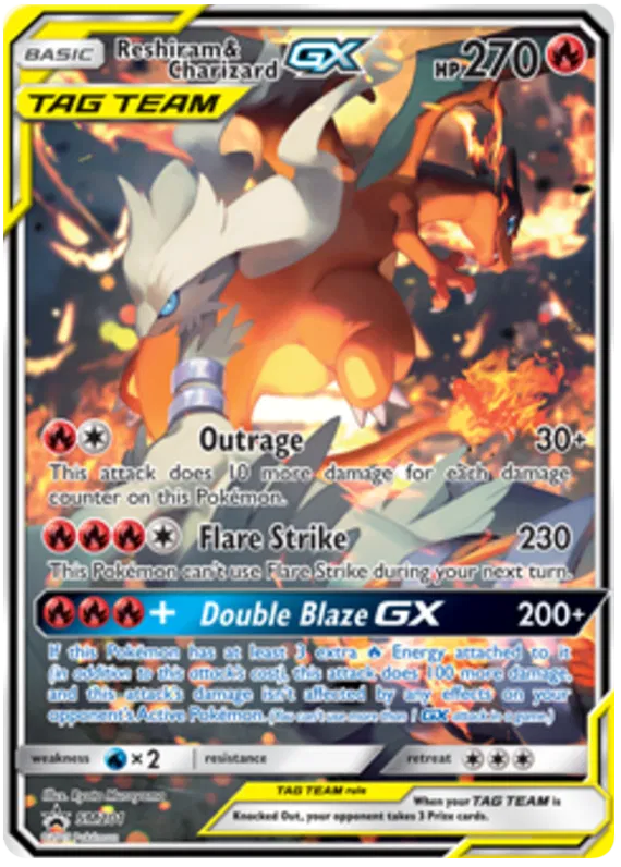Reshiram & Charizard GX SM201 Sun & Moon Promos