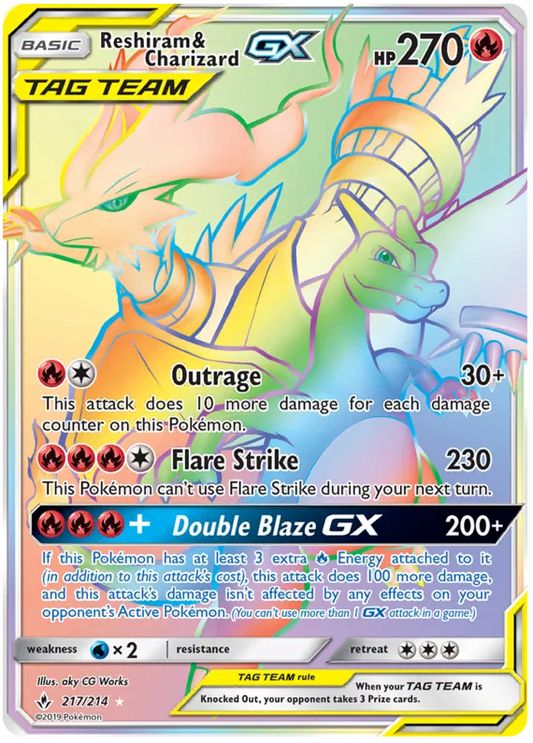 Reshiram & Charizard GX 217/214 Unbroken Bonds