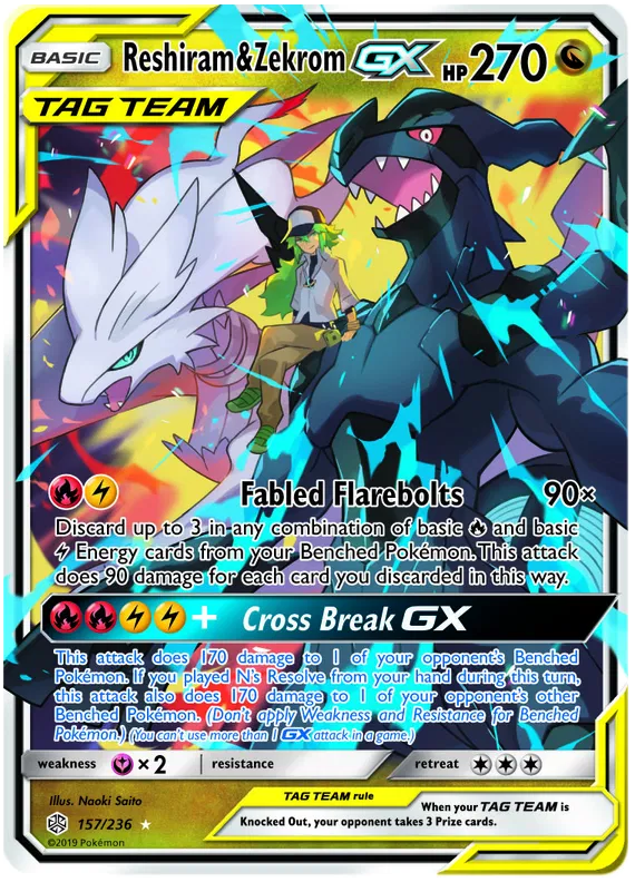 Reshiram & Zekrom GX 157/236 Cosmic Eclipse