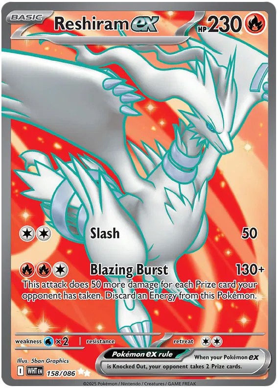 Reshiram ex 158/086 White Flare