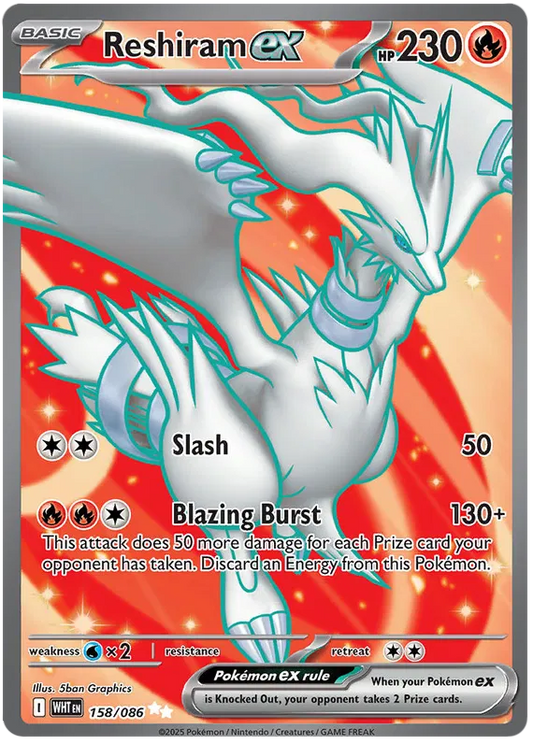 Reshiram ex 158/086 White Flare