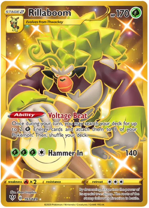 Rillaboom 197/189 Sword & Shield Darkness Ablaze