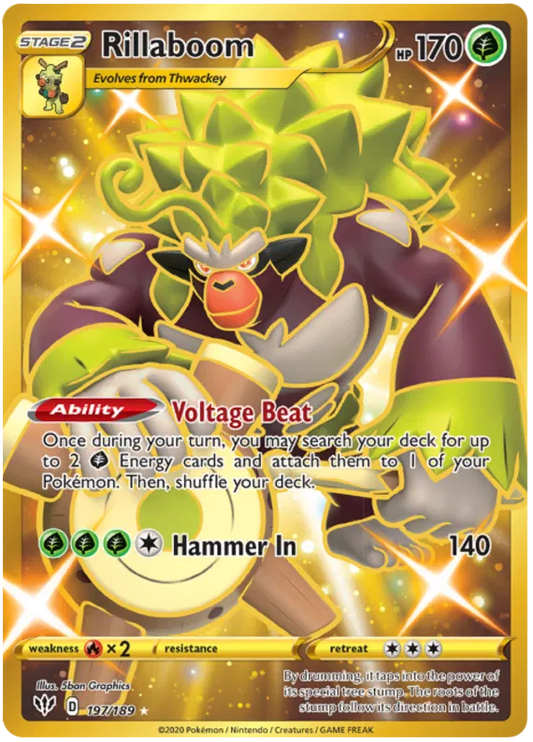 Rillaboom 197/189 Sword & Shield Darkness Ablaze