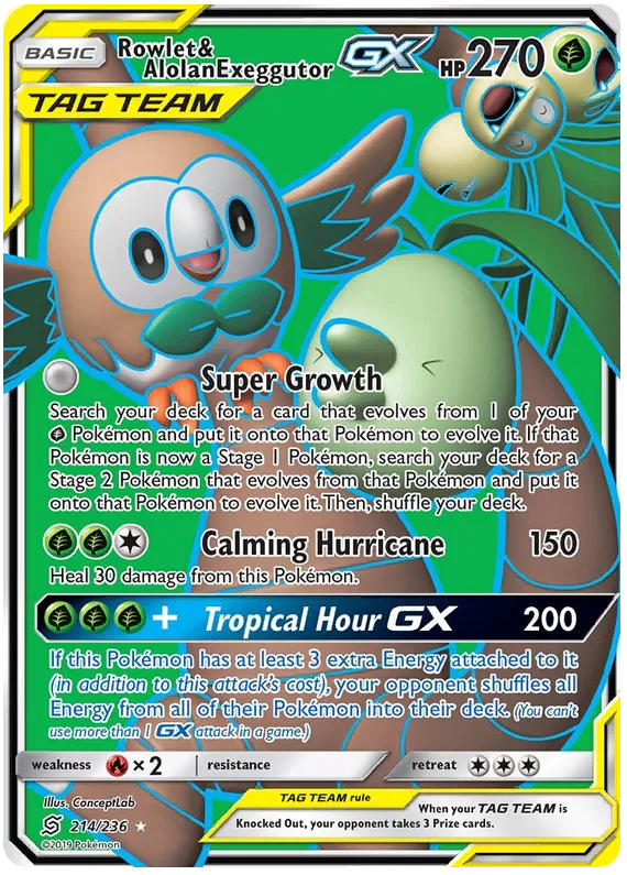 Rowlet & Alolan Exeggutor GX 214/236 Unified Minds