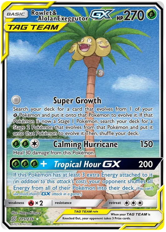 Rowlet & Alolan Exeggutor GX 215/236 Unified Minds