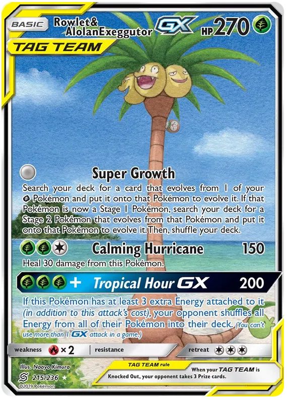 Rowlet & Alolan Exeggutor GX 215/236 Unified Minds