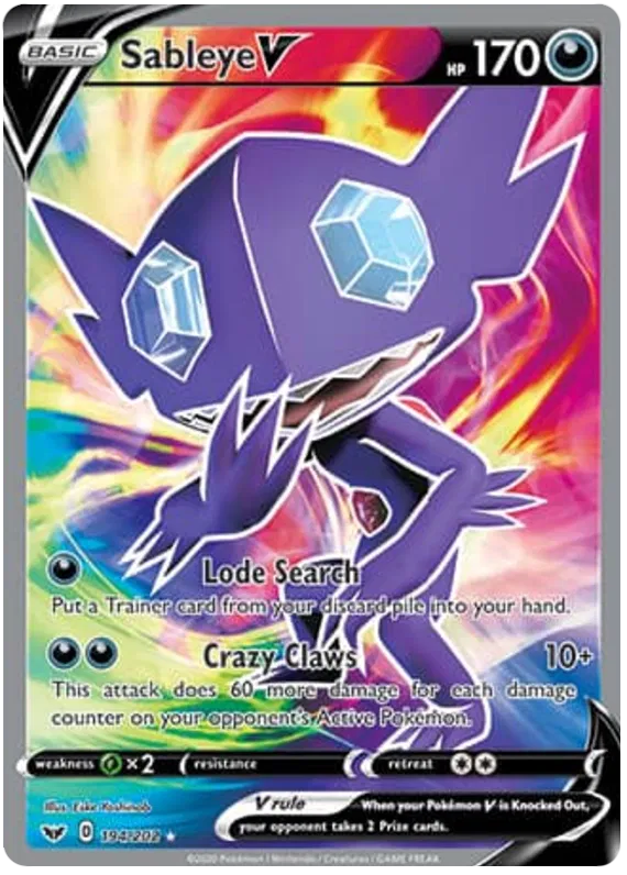 Sableye V 194/202 Sword & Shield Base Set
