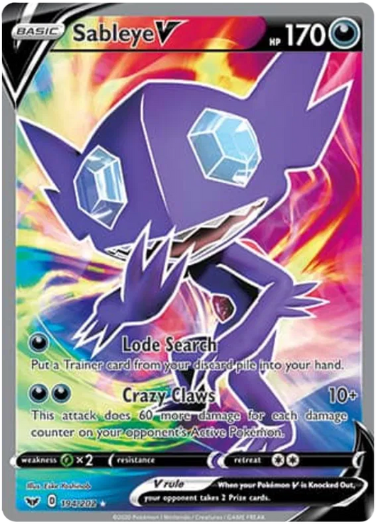 Sableye V 194/202 Sword & Shield Base Set