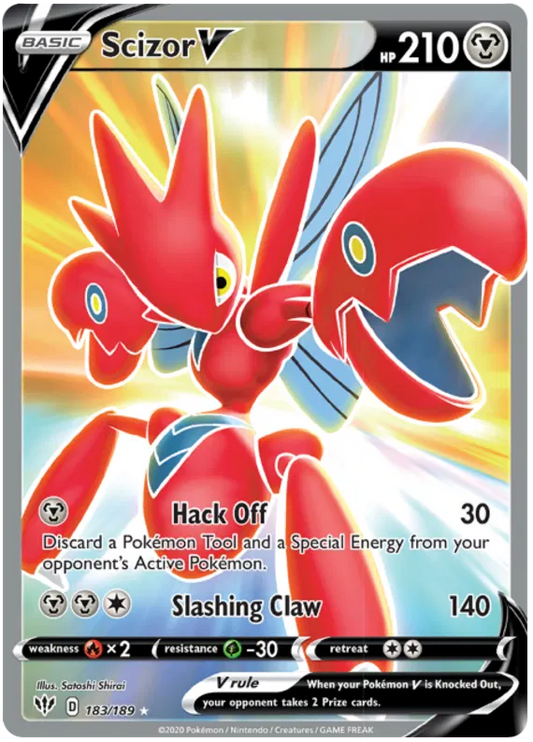Scizor V 183/189 Sword & Shield Darkness Ablaze