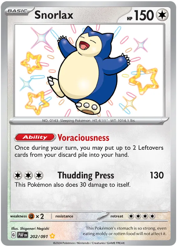 Snorlax 202/091 Paldean Fates