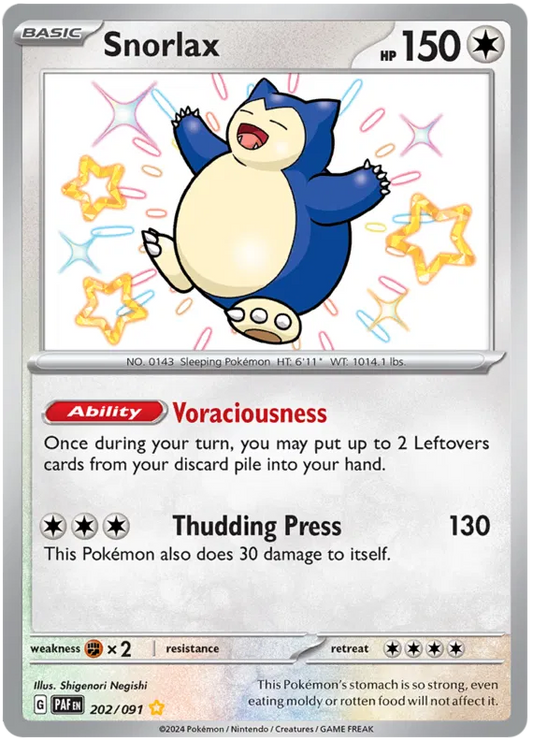 Snorlax 202/091 Paldean Fates