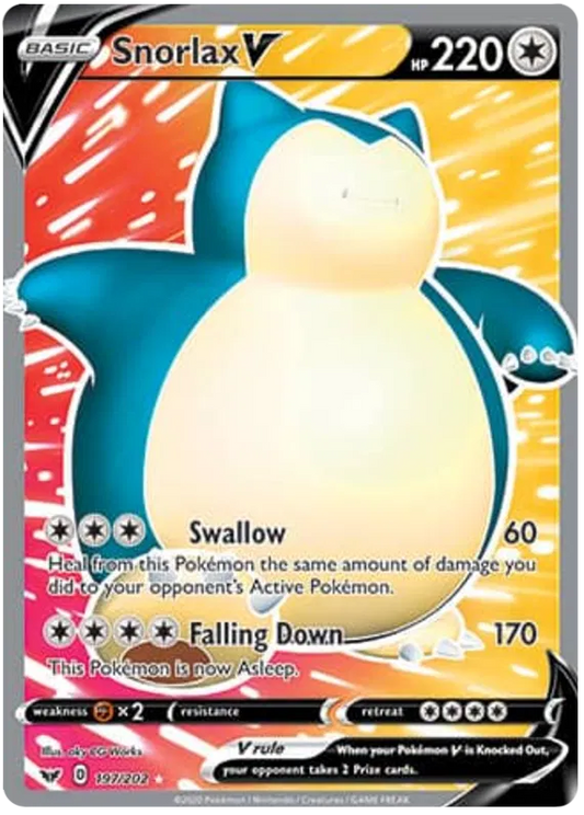 Snorlax V 197/202 Sword & Shield Base Set