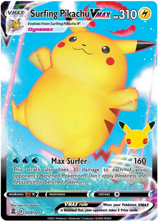 Surfing Pikachu VMAX 9/25 Sword & Shield Celebrations