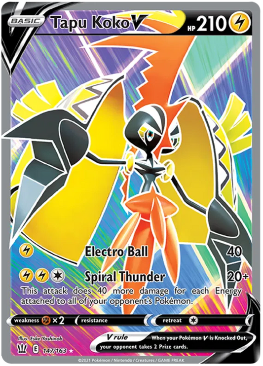 Tapu Koko V 147/163 Sword & Shield Battle Styles