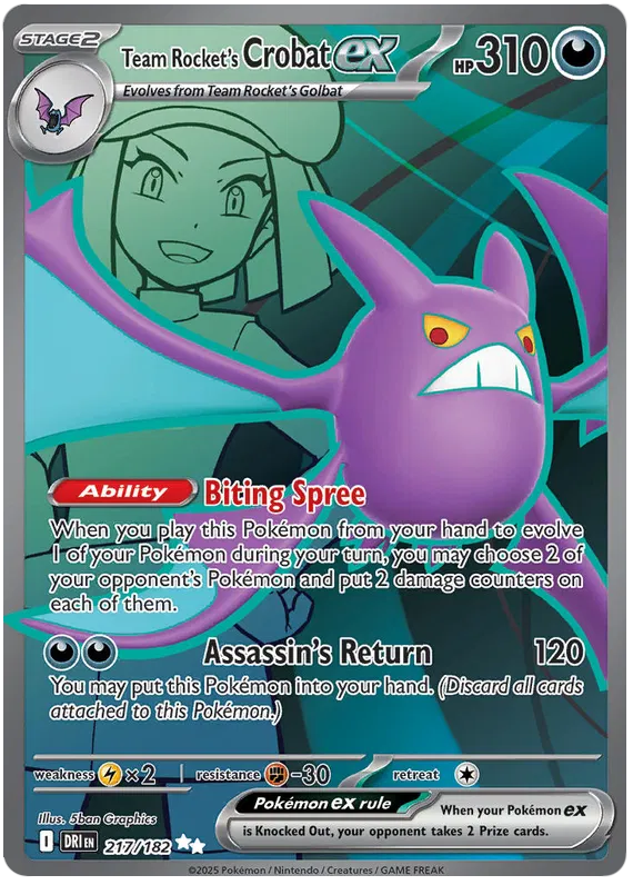 Team Rocket's Crobat ex 217/182 Destined Rivals