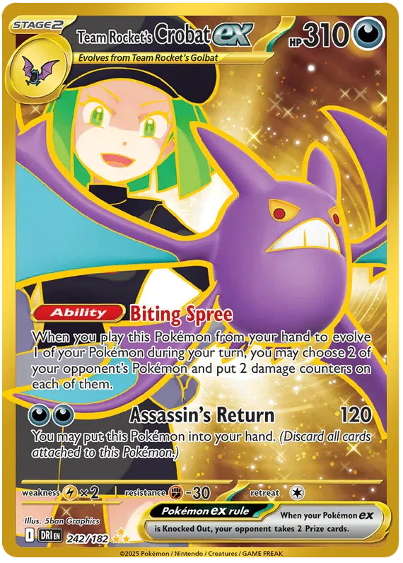 Team Rocket's Crobat ex 242/182 Destined Rivals