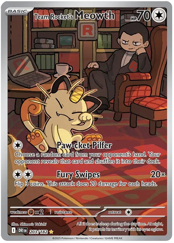 Team Rocket's Meowth 203/182 Destined Rivals