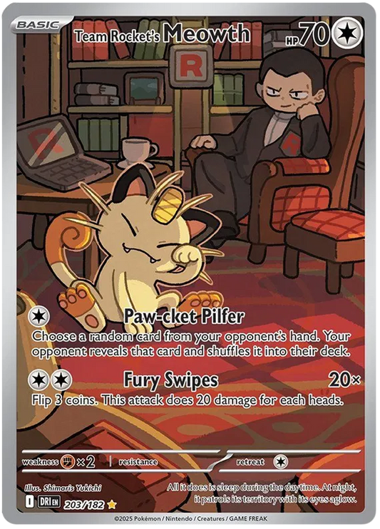 Team Rocket's Meowth 203/182 Destined Rivals