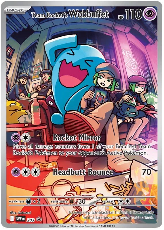 Team Rocket's Wobbuffet 203 Scarlet & Violet Promo