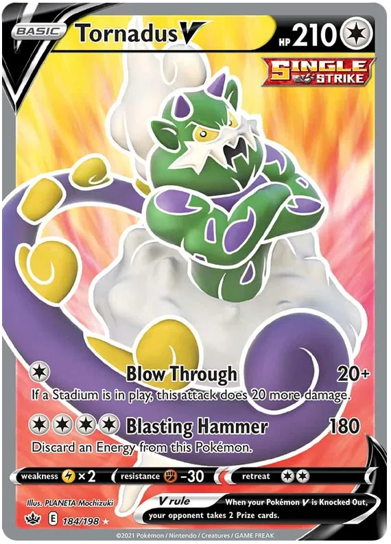 Tornadus V 184/198 Sword & Shield Chilling Reign