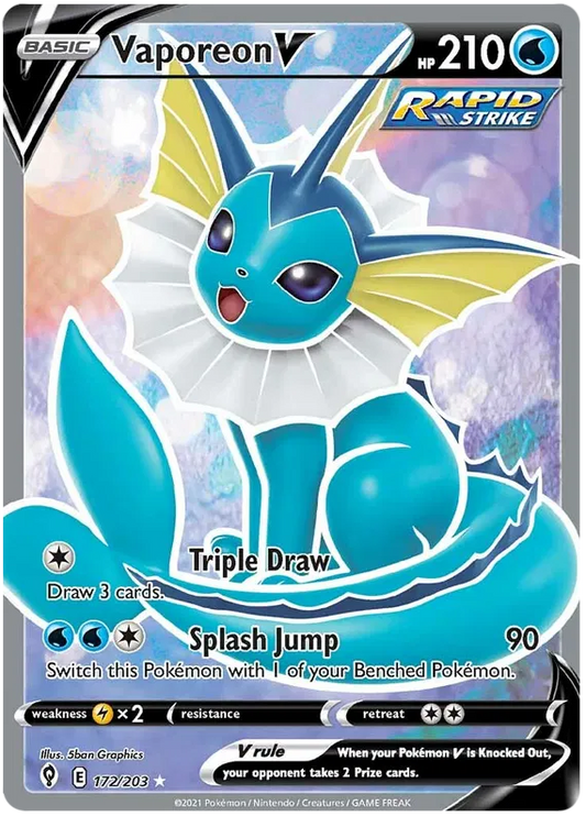 Vaporeon V 172/203 Sword & Shield Evolving Skies
