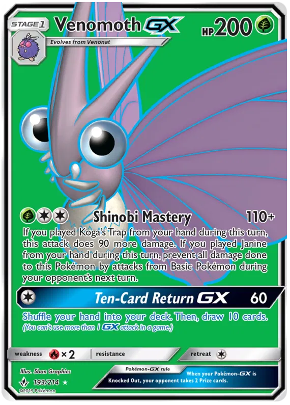 Venomoth GX 193/214 Unbroken Bonds