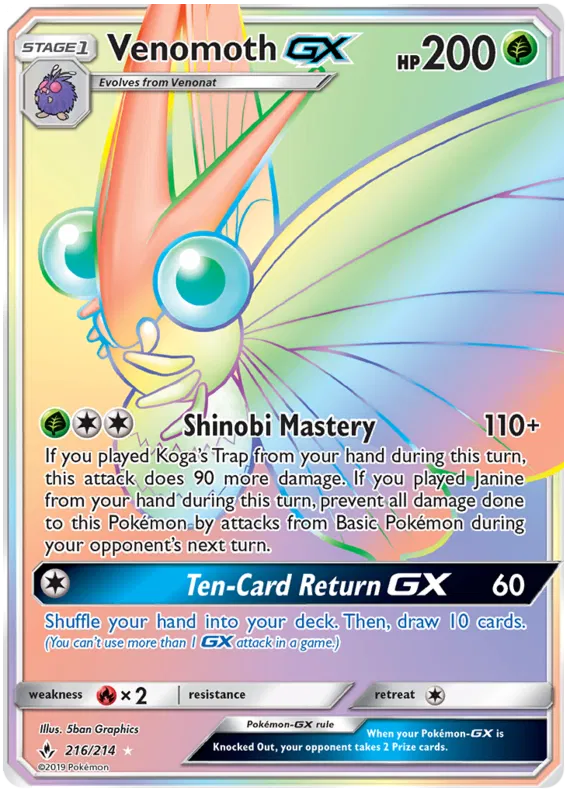 Venomoth GX 216/214 Unbroken Bonds