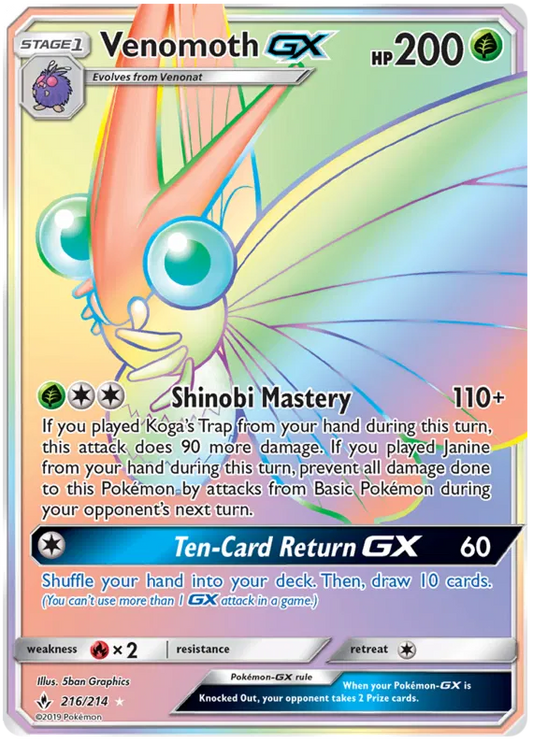 Venomoth GX 216/214 Unbroken Bonds