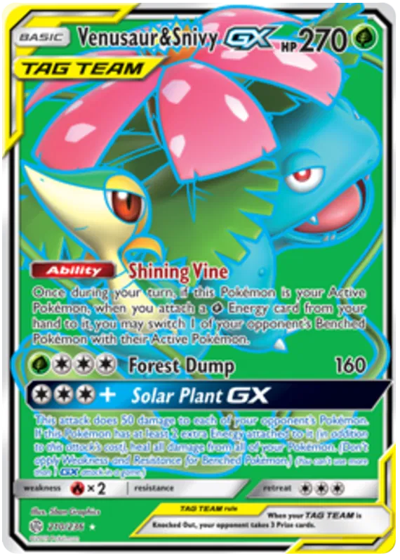 Venusaur & Snivy GX 210/236 Cosmic Eclipse