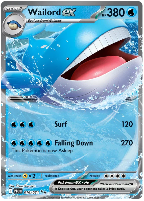 Wailord ex 016/084 Pitch Black