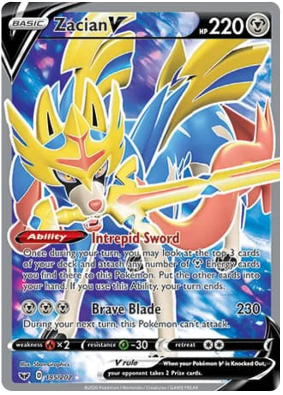 Zacian V 195/202 Sword & Shield Base Set