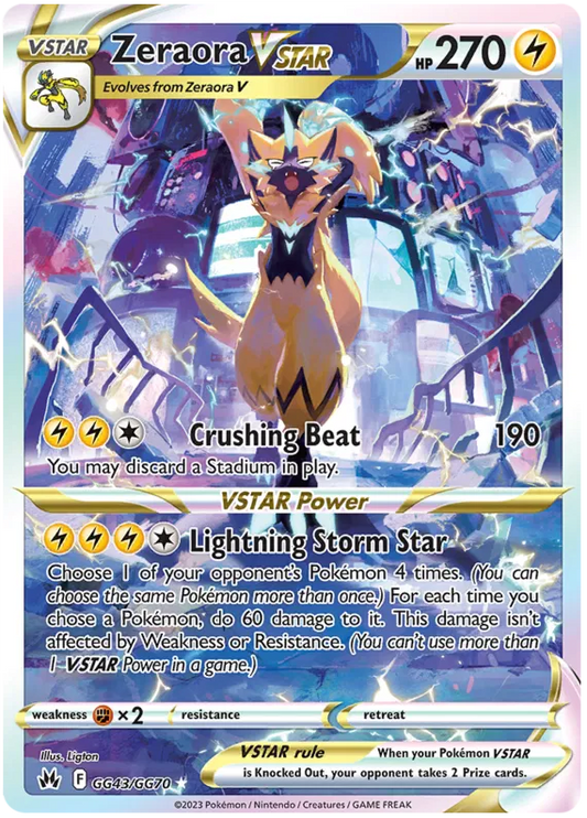 Zeraora VSTAR GG43/GG70 Crown Zenith Galarian Gallery