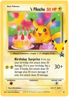 's Pikachu 24/53 Sword & Shield Celebrations